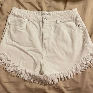 Wild Fable High Waist Cutoff White Denim Short